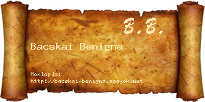 Bacskai Benigna névjegykártya